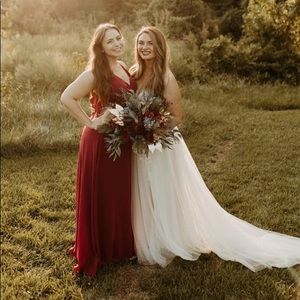 Azazie Burgundy Davis Dress